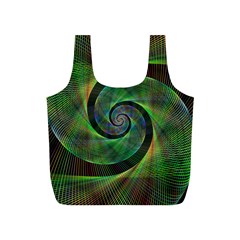 Green Spiral Fractal Wired Full Print Recycle Bags (s)  by Nexatart