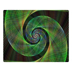 Green Spiral Fractal Wired Double Sided Flano Blanket (large)  by Nexatart