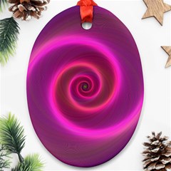 Pink Background Neon Neon Light Ornament (oval) by Nexatart