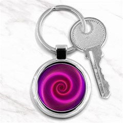 Pink Background Neon Neon Light Key Chains (round)  by Nexatart