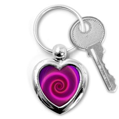 Pink Background Neon Neon Light Key Chains (heart)  by Nexatart