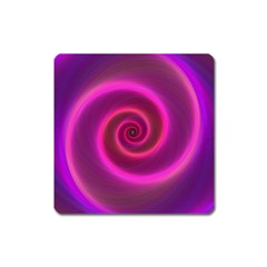 Pink Background Neon Neon Light Square Magnet by Nexatart