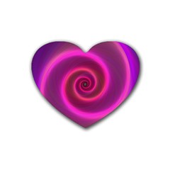 Pink Background Neon Neon Light Rubber Coaster (heart)  by Nexatart