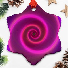 Pink Background Neon Neon Light Snowflake Ornament (two Sides) by Nexatart