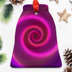 Pink Background Neon Neon Light Bell Ornament (two Sides) by Nexatart