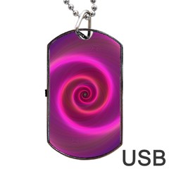 Pink Background Neon Neon Light Dog Tag Usb Flash (two Sides) by Nexatart