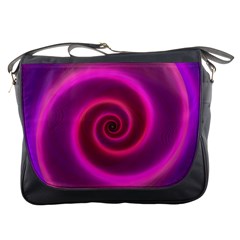 Pink Background Neon Neon Light Messenger Bags by Nexatart