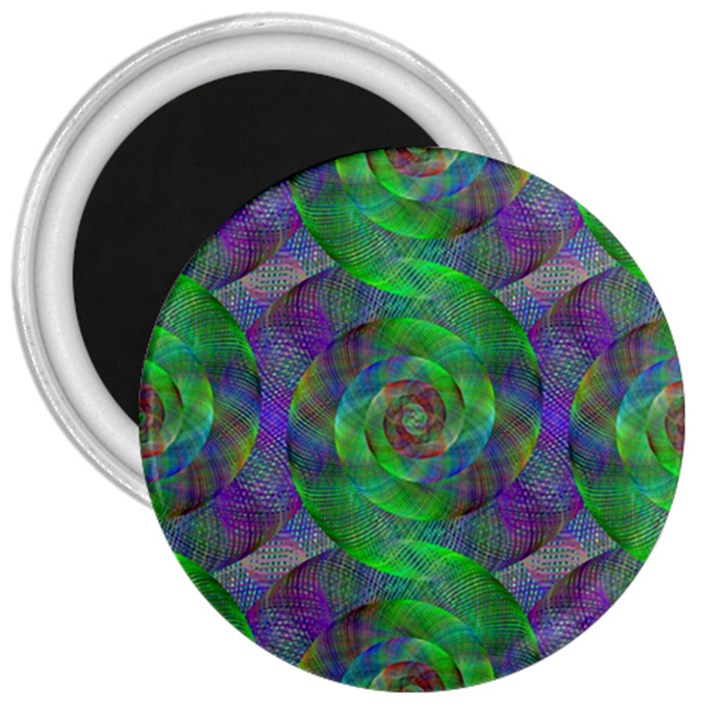 Fractal Spiral Swirl Pattern 3  Magnets