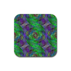 Fractal Spiral Swirl Pattern Rubber Coaster (square)  by Nexatart