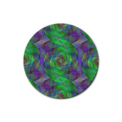 Fractal Spiral Swirl Pattern Rubber Coaster (round)  by Nexatart