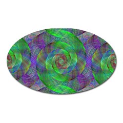 Fractal Spiral Swirl Pattern Oval Magnet by Nexatart