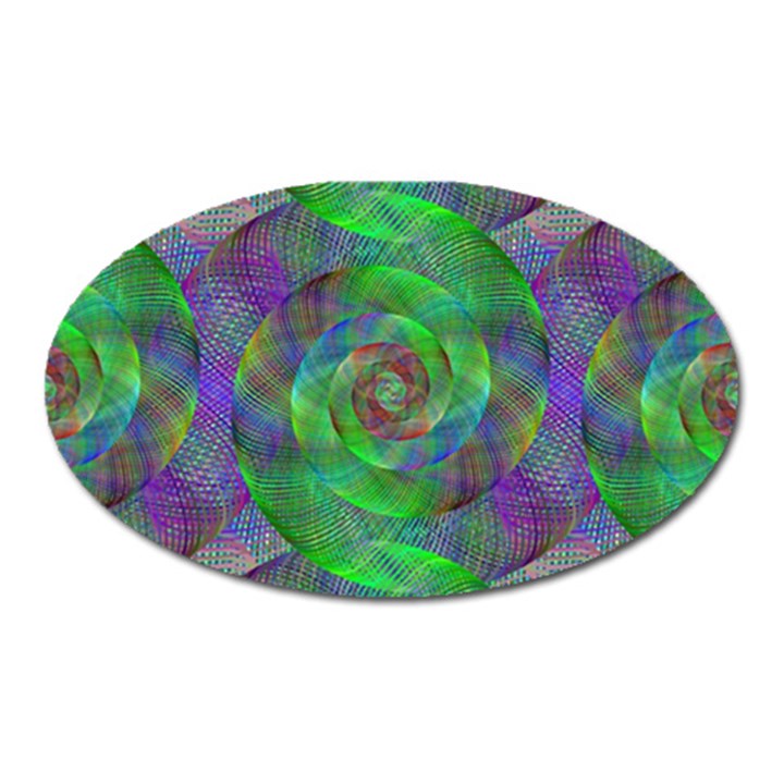 Fractal Spiral Swirl Pattern Oval Magnet