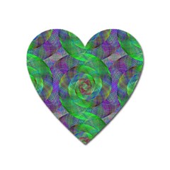 Fractal Spiral Swirl Pattern Heart Magnet by Nexatart