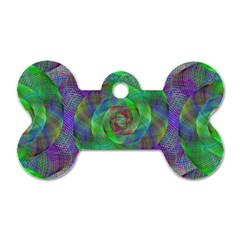 Fractal Spiral Swirl Pattern Dog Tag Bone (two Sides) by Nexatart