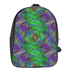 Fractal Spiral Swirl Pattern School Bag (large) by Nexatart