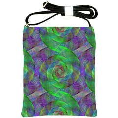 Fractal Spiral Swirl Pattern Shoulder Sling Bags by Nexatart