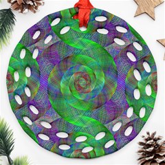 Fractal Spiral Swirl Pattern Ornament (round Filigree) by Nexatart