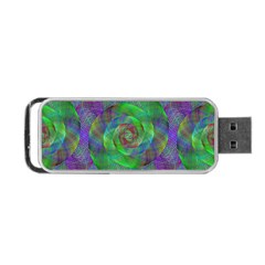 Fractal Spiral Swirl Pattern Portable Usb Flash (one Side) by Nexatart