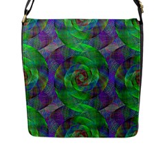 Fractal Spiral Swirl Pattern Flap Messenger Bag (l)  by Nexatart