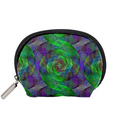 Fractal Spiral Swirl Pattern Accessory Pouches (small)  by Nexatart