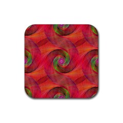 Red Spiral Swirl Pattern Seamless Rubber Coaster (square)  by Nexatart