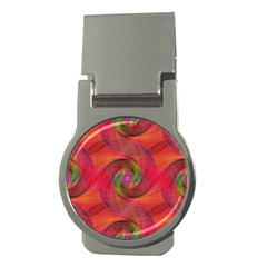 Red Spiral Swirl Pattern Seamless Money Clips (round)  by Nexatart