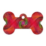 Red Spiral Swirl Pattern Seamless Dog Tag Bone (Two Sides) Front