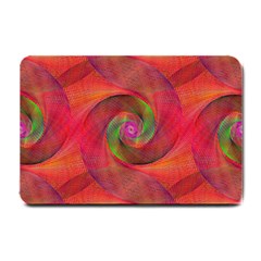 Red Spiral Swirl Pattern Seamless Small Doormat  by Nexatart