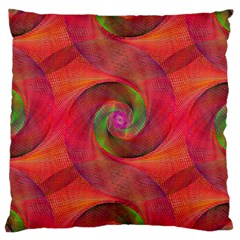 Red Spiral Swirl Pattern Seamless Large Cushion Case (two Sides) by Nexatart