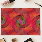 Red Spiral Swirl Pattern Seamless Cosmetic Bag (XXL)  Front