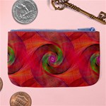 Red Spiral Swirl Pattern Seamless Large Coin Purse Back