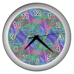 Spiral Pattern Swirl Pattern Wall Clocks (silver)  by Nexatart