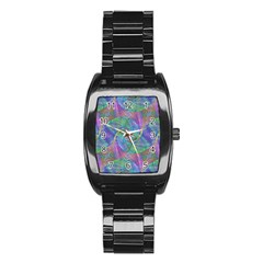 Spiral Pattern Swirl Pattern Stainless Steel Barrel Watch by Nexatart