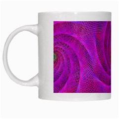 Pink Abstract Background Curl White Mugs by Nexatart