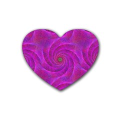 Pink Abstract Background Curl Rubber Coaster (heart)  by Nexatart