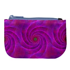 Pink Abstract Background Curl Large Coin Purse by Nexatart