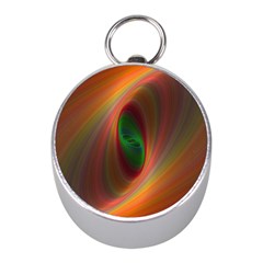 Ellipse Fractal Orange Background Mini Silver Compasses by Nexatart