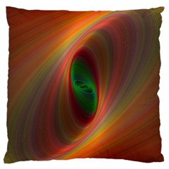 Ellipse Fractal Orange Background Large Flano Cushion Case (two Sides) by Nexatart