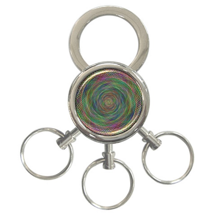 Spiral Spin Background Artwork 3-Ring Key Chains