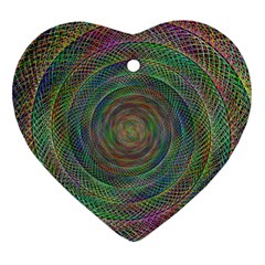 Spiral Spin Background Artwork Heart Ornament (two Sides) by Nexatart