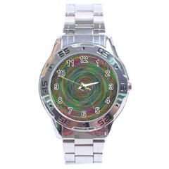 Spiral Spin Background Artwork Stainless Steel Analogue Watch