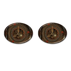 Steampunk, Awesome Clocks Cufflinks (oval) by FantasyWorld7