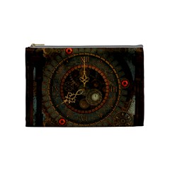 Steampunk, Awesome Clocks Cosmetic Bag (medium)  by FantasyWorld7