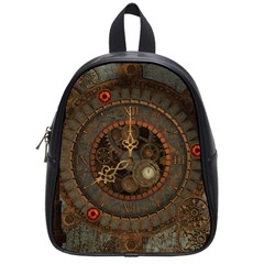 Steampunk, Awesome Clocks School Bag (small) by FantasyWorld7