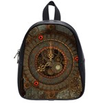 Steampunk, Awesome Clocks School Bag (Small) Front