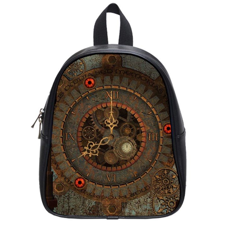 Steampunk, Awesome Clocks School Bag (Small)