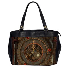 Steampunk, Awesome Clocks Office Handbags (2 Sides)  by FantasyWorld7