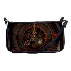 Steampunk, Awesome Clocks Shoulder Clutch Bags by FantasyWorld7