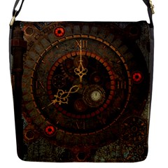 Steampunk, Awesome Clocks Flap Messenger Bag (s) by FantasyWorld7