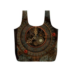 Steampunk, Awesome Clocks Full Print Recycle Bags (s)  by FantasyWorld7